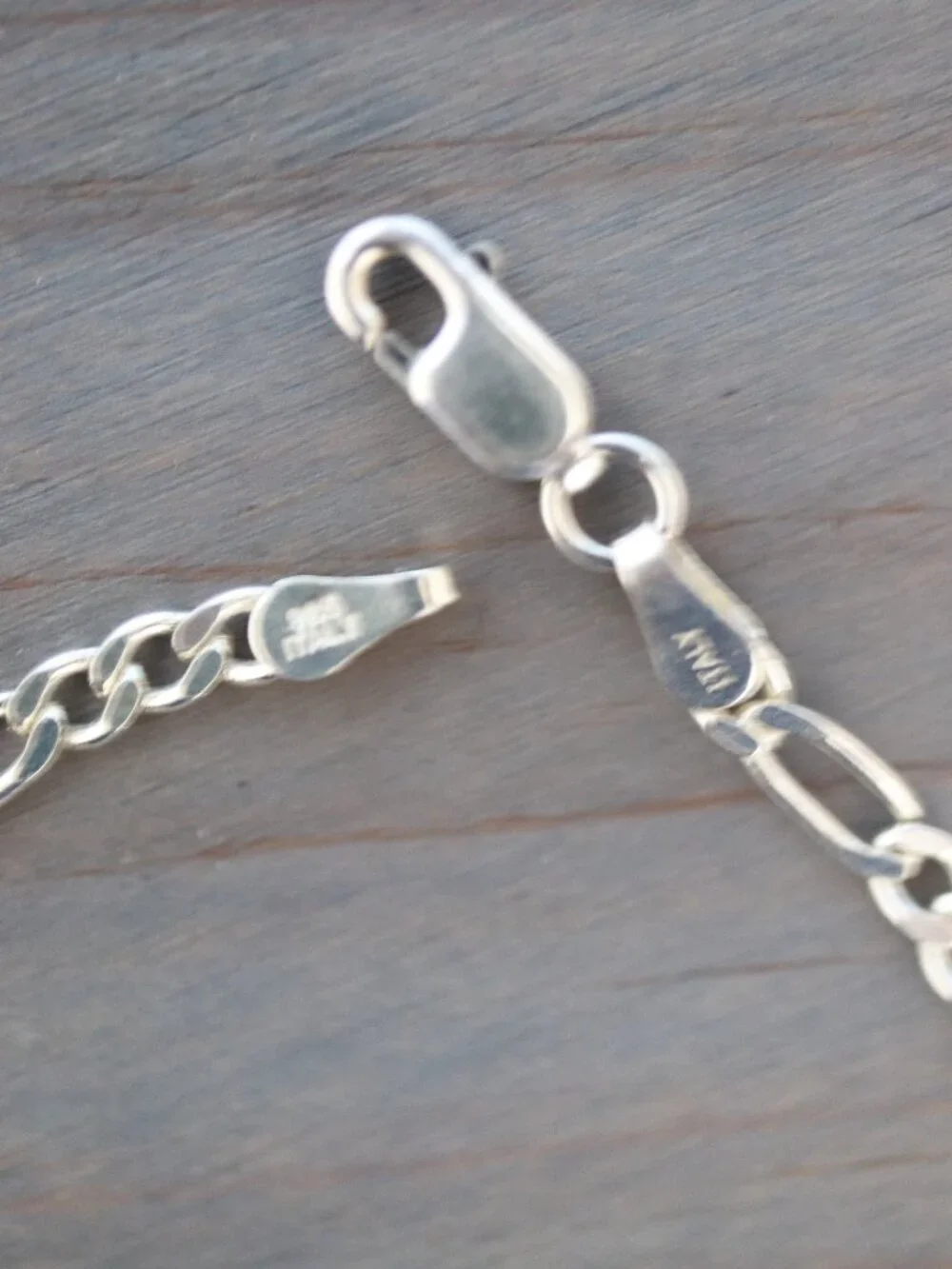 S925 3mm Figaro Link Chain Bracelet Sterling Silver Stamped